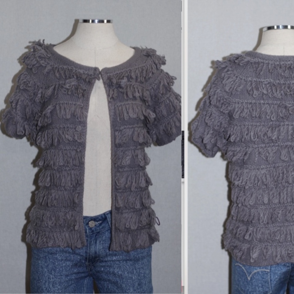 Grey Fringed Sweater - Picture 8 of 11